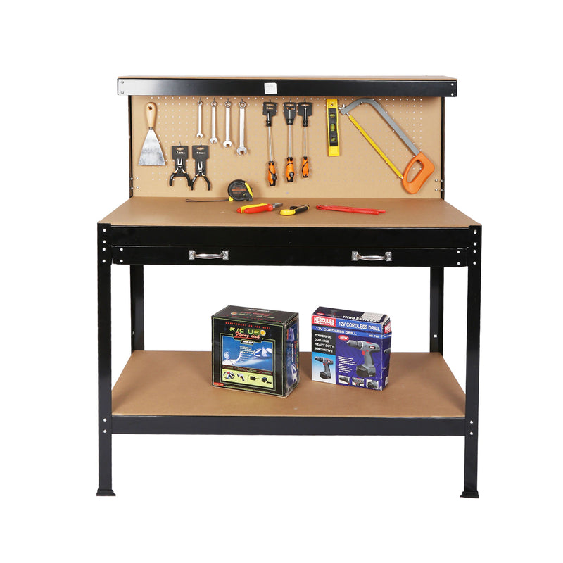 Wood Work Bench - Black / Light Brown