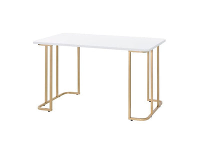 Estie - Writing Desk - White & Gold Finish - Grand Furniture GA