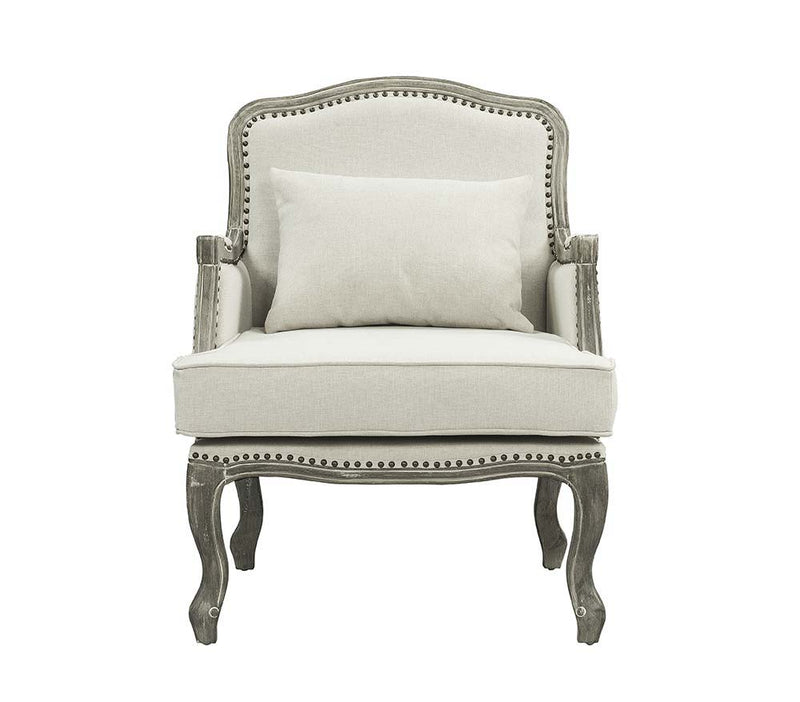 Tania - Chair - Cream Linen & Brown Finish - Grand Furniture GA