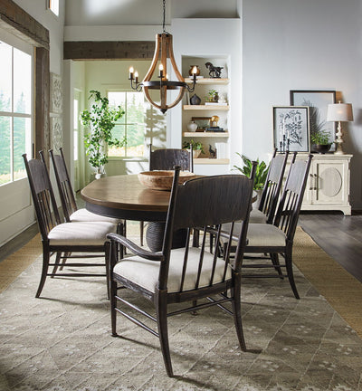 Americana - Round Pedestal Dining Table With One 22" Leaf - White