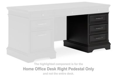 Beckincreek - Black - Home Office Desk Rf Pedestal