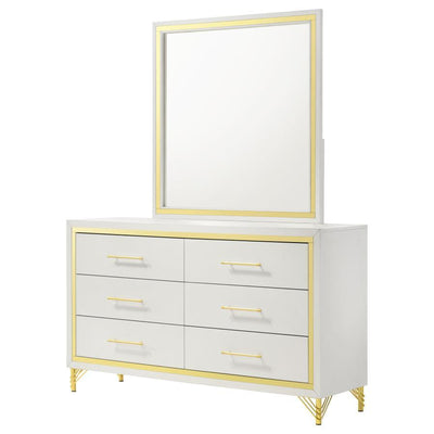 Lucia - 6-Drawer Dresser With Mirror - White