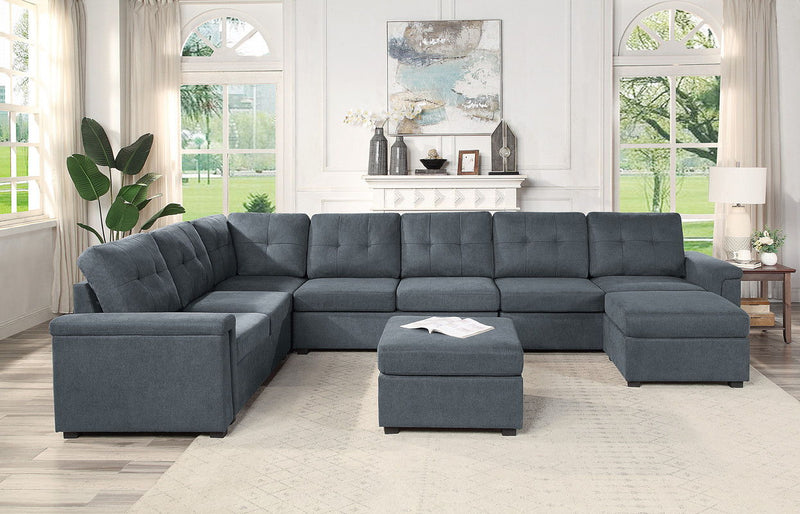 Isla - Fabric Sectional Sofa With Ottoman