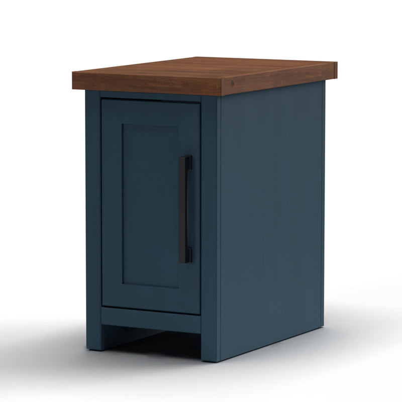 Nantucket - 14" Chairside Table - Blue Denim And Whiskey