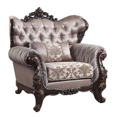 Benbek - Chair - Fabric & Antique Oak Finish - Grand Furniture GA