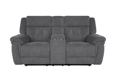 Richland - Power Reclining Sofa Loveseat And Recliner - Bristol Grey