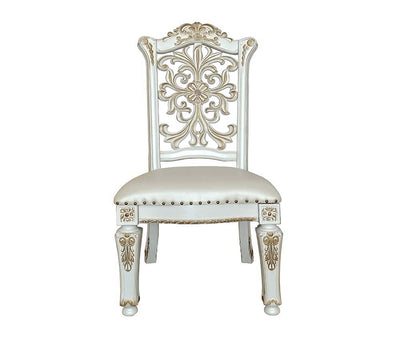 Vendom - Side Chair (Set of 2) - PU & Antique Pearl Finish - 48" - Grand Furniture GA