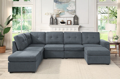 Isla - Fabric Sectional Sofa With Ottoman