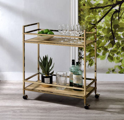 Barb - Serving Cart - Natural & Champagne Finish - Grand Furniture GA