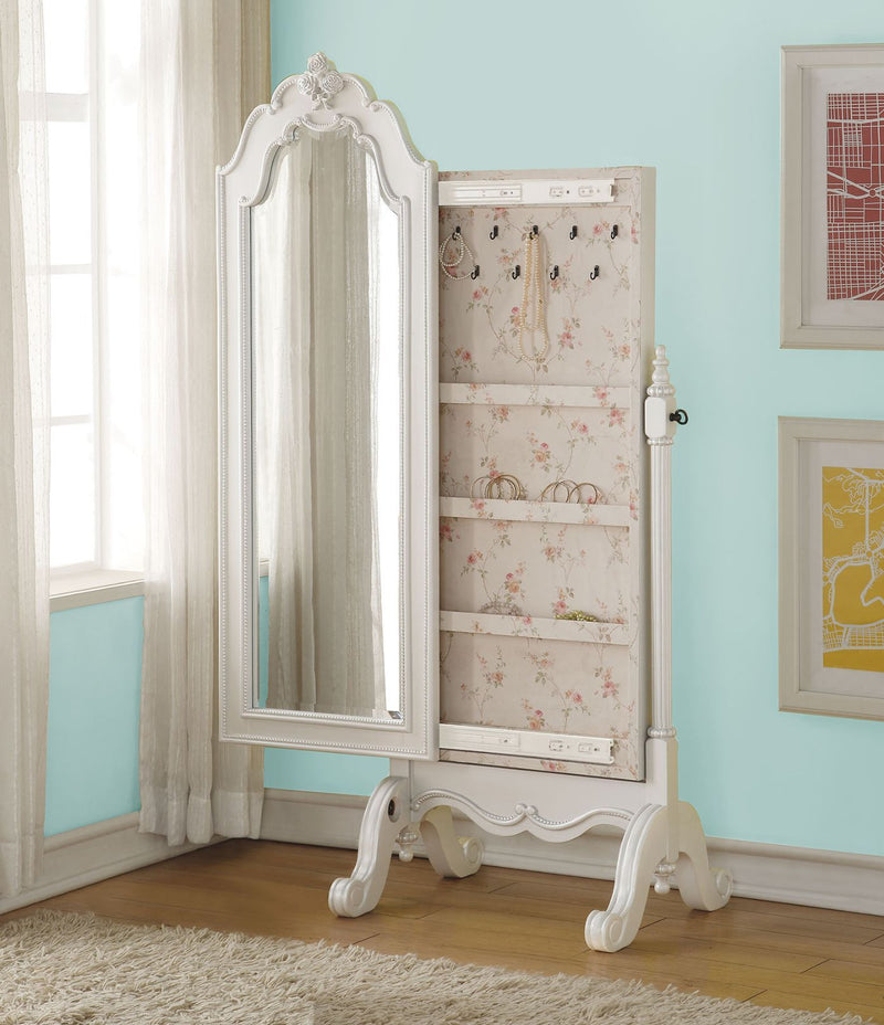 Edalene - Jewelry Armoire - Pearl White - Grand Furniture GA