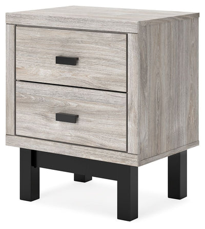 Vessalli - Black / Gray - Two Drawer Nightstand