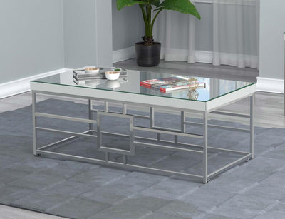 Dafina - Rectangular Mirrored Top Coffee Table - Chrome