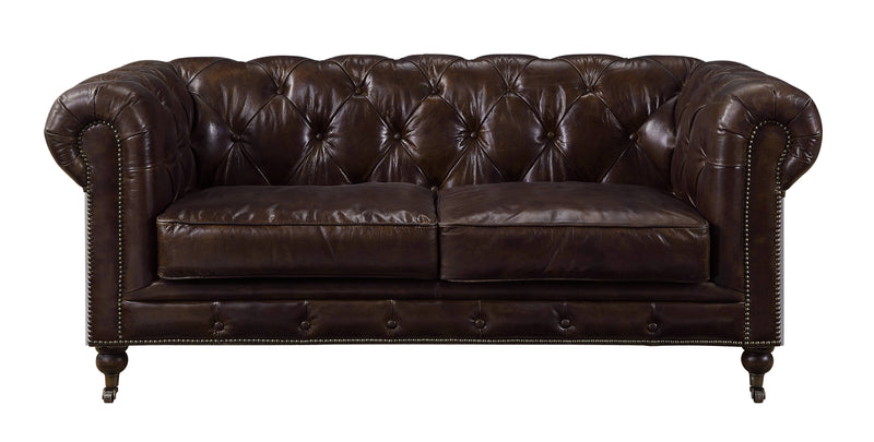 Aberdeen - Loveseat - Vintage Brown Top Grain Leather - Grand Furniture GA