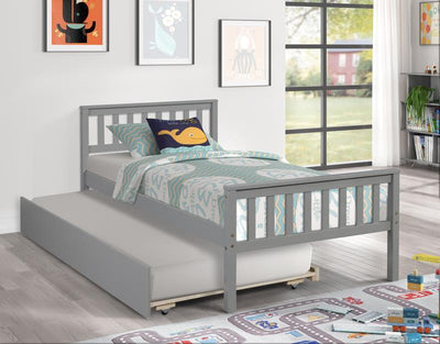 Twin Bed With Trundle, Platform Bed Frame With Headboard And Footboard, For Bedroom Small Living Space, No Box Spring Needed