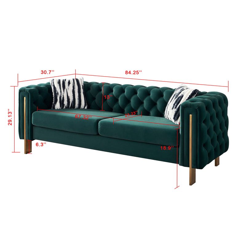 Chesterfield - Modern Tufted Velvet Living Room Sofa, 84.25&