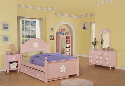 Floresville - Trundle - Pink (White Flower) - Grand Furniture GA