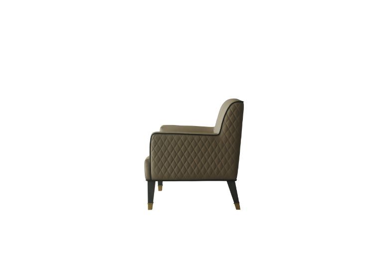 House - Beatrice Accent Chair - Tan PU & Charcoal Finish - Grand Furniture GA