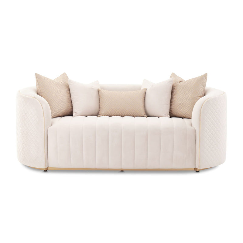 Ariana - Loveseat - Beige/Gold