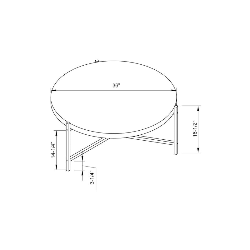 Round Coffee Table With White Metal Legs