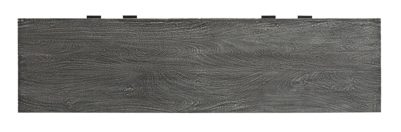 Ersa - Four Door Credenza - Weathered Gray / Silver