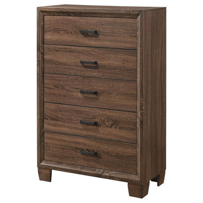 Brandon - 5-Drawer Chest - Medium WArm - Brown