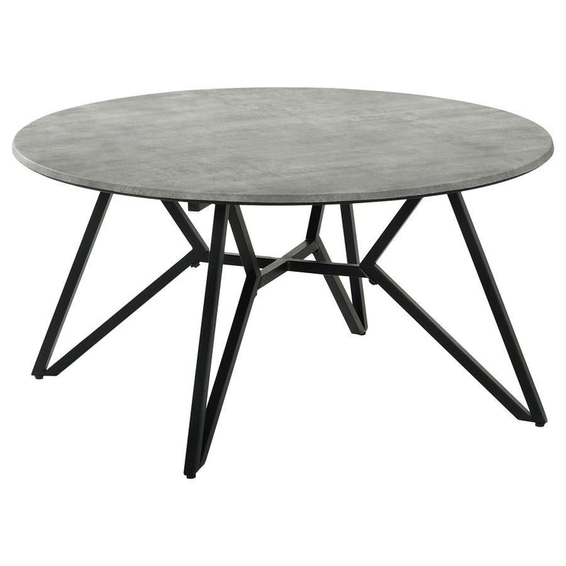 Hadi - Round Smart Top Coffee Table - Cement