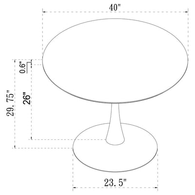 Arkell - Round Faux Marble Top Dining Table