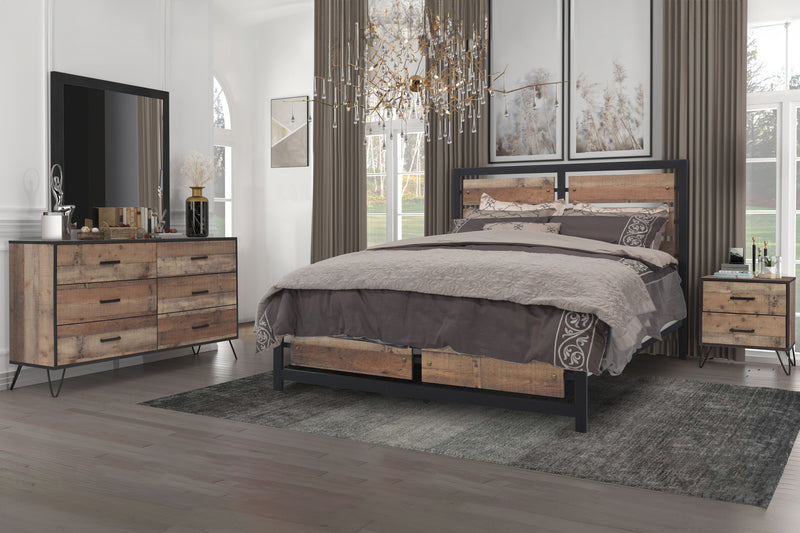 Elk River - 6/0 Western King 4 Piece Bedroom Set (Bed, Dresser, Mirror, Nightstand) - Brown