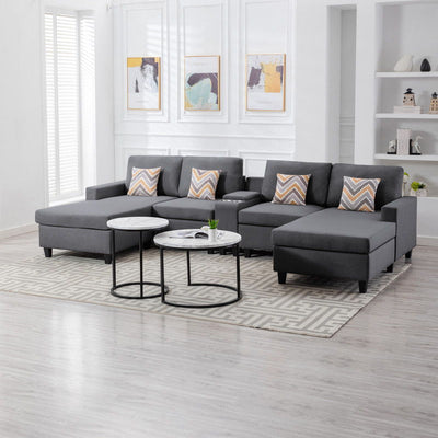 Nolan - Fabric 5 Piece Sectional Sofa With Interchangeable Legs