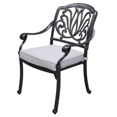 Patio Outdoor Aluminum Dining Armchair With Cushion (Set of 2)