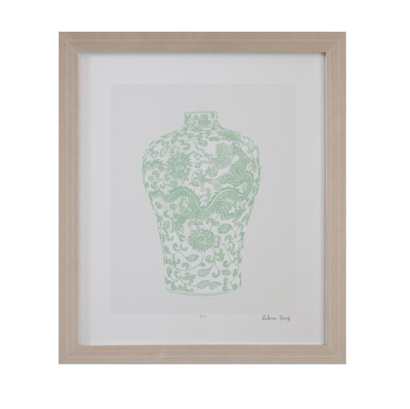 Mint Vases - III Framed Print - Green