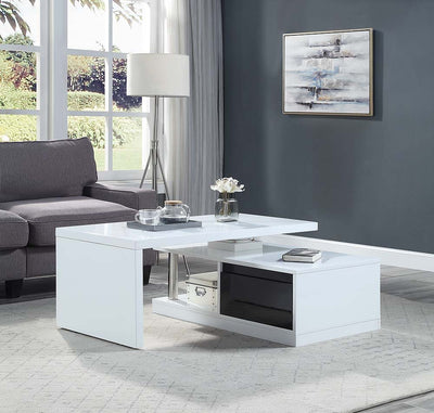 Buck II - Coffee Table - White & Black High Gloss Finish - Grand Furniture GA