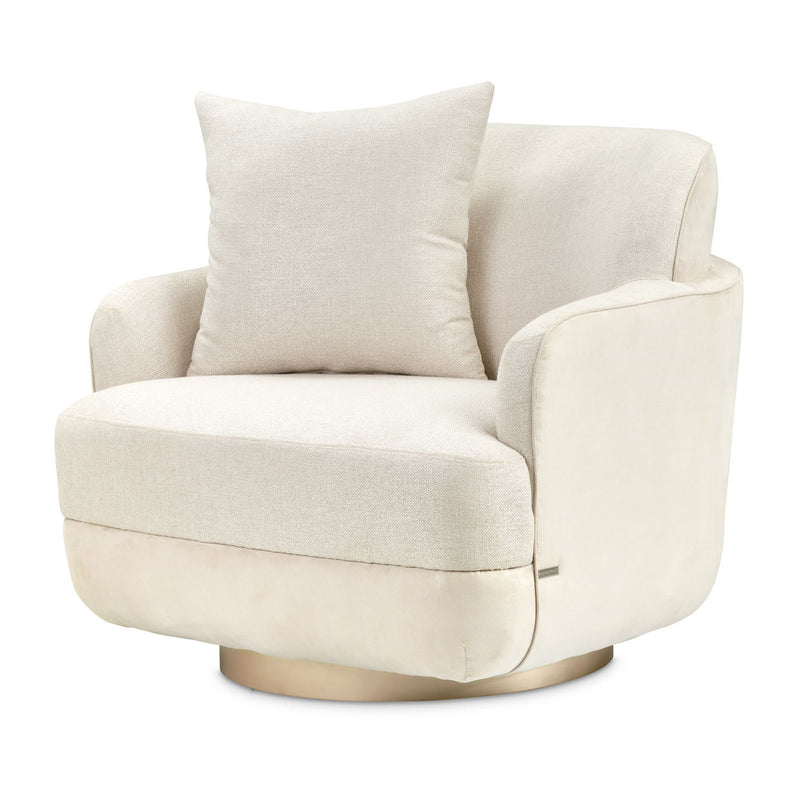 Aurora - Swivel Accent Chair - Linen/Moonlight