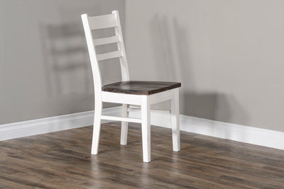 Carriage House - Ladderback Chair - White / Dark Brown