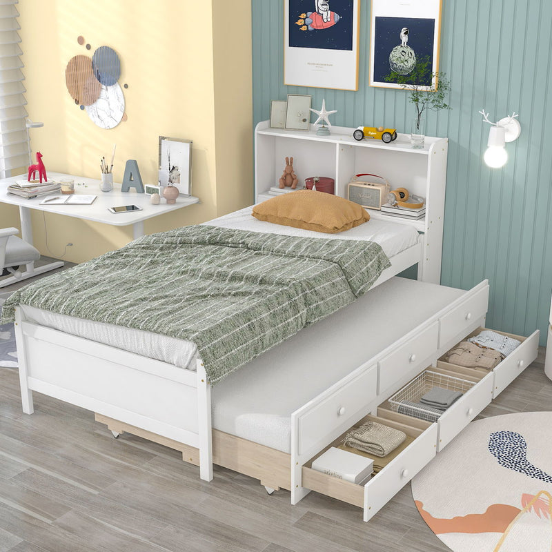 Bed With Twin Trundle, Drawers