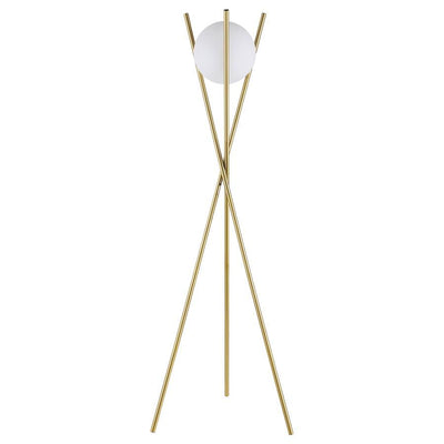 Yamileth - Spherical Bulb Metal Tripod Floor Lamp - Gold