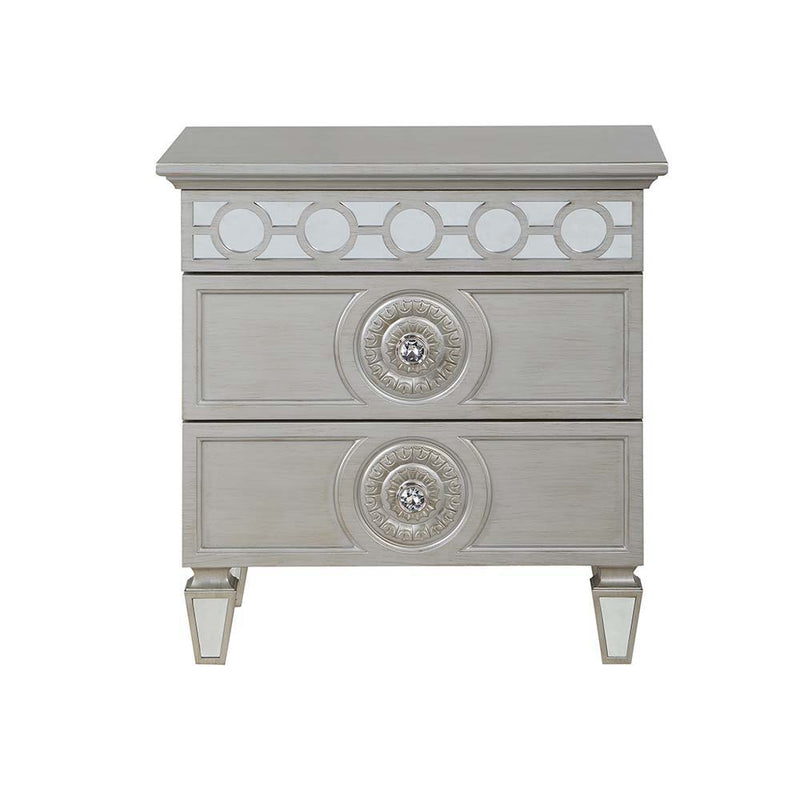 Varian - Nightstand - Silver & Mirrored Finish - Grand Furniture GA