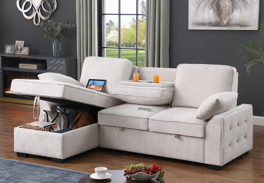 81442 sleeper sectional Beige