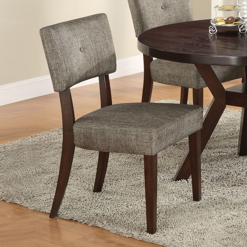 Drake - Side Chair (Set of 2) - Gray Fabric & Espresso - Grand Furniture GA