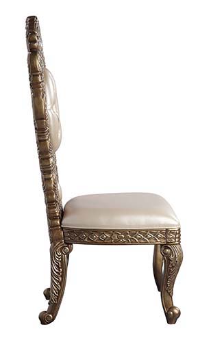 Constantine - Side Chair (Set of 2) - PU, Brown & Gold Finish - Grand Furniture GA