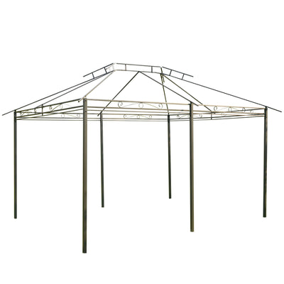 Outsunny - Patio Gazebo, Outdoor Gazebo Canopy Shelter With Curtains, Vented Roof, Steel Frame For Garden, Lawn, Backyard And Deck, - Sage Gray