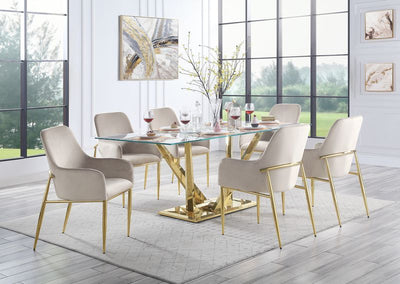 Barnard - Dining Table - Clear Glass & Mirrored Gold Finish - Grand Furniture GA