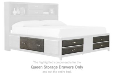 Caitbrook - Gray - Queen Storage Drawers