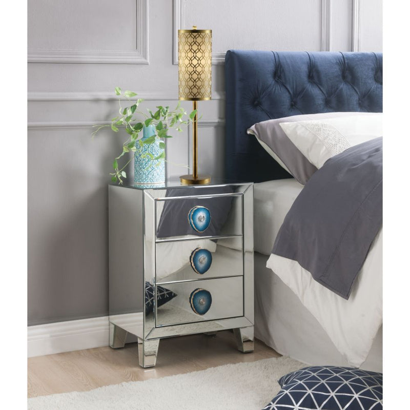 Filip - Accent Table - Mirrored & Faux Agate - Grand Furniture GA