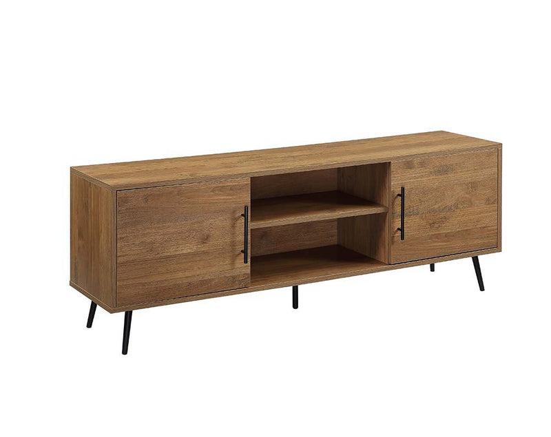 Wafiya - TV Stand - Rustic Wood & Black Finish - Grand Furniture GA