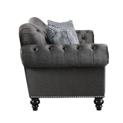 Gaura - Loveseat - Dark Gray Velvet - Grand Furniture GA