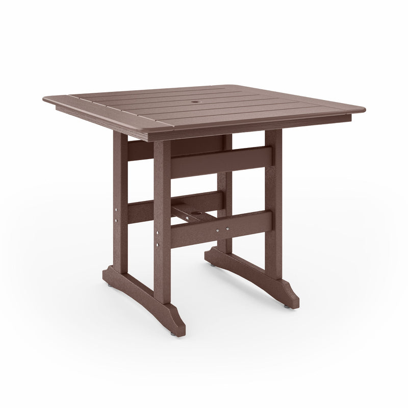 Square Counter Height Table Spacious HDPE Poly Lumber For Dining, Patio, And Garden Gatherings