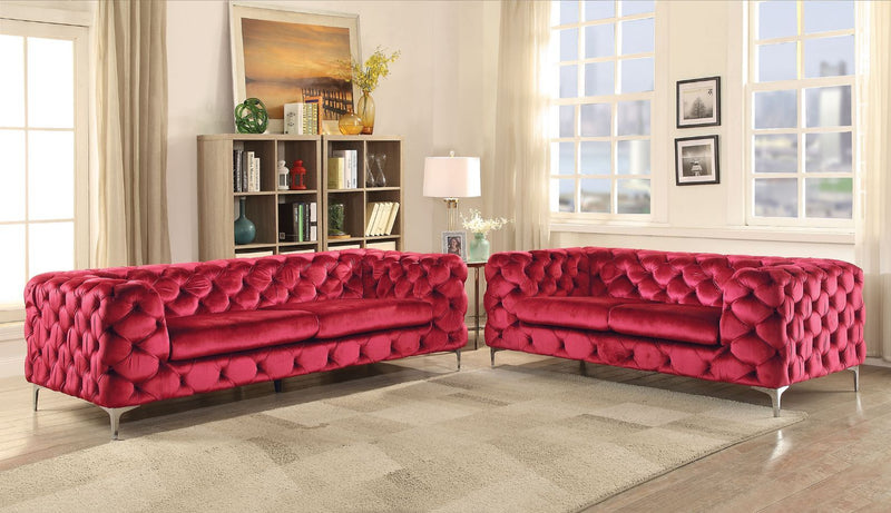 Adam - Sofa - Red Velvet - Grand Furniture GA