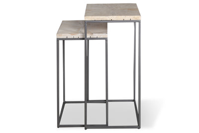 Crossings Monaco - Chairside Nesting Table - Weathered Blanc