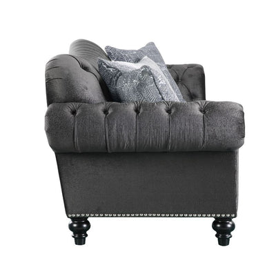 Gaura - Sofa - Dark Gray Velvet - Grand Furniture GA